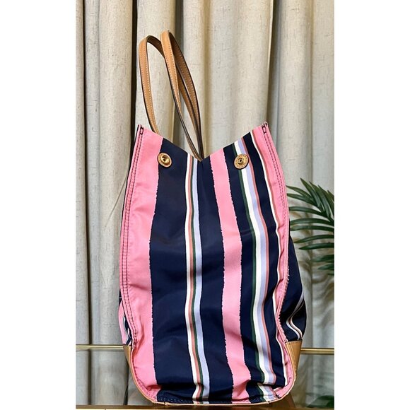 Tory Burch Multi Striped Ella Tote - Picture 5 of 10